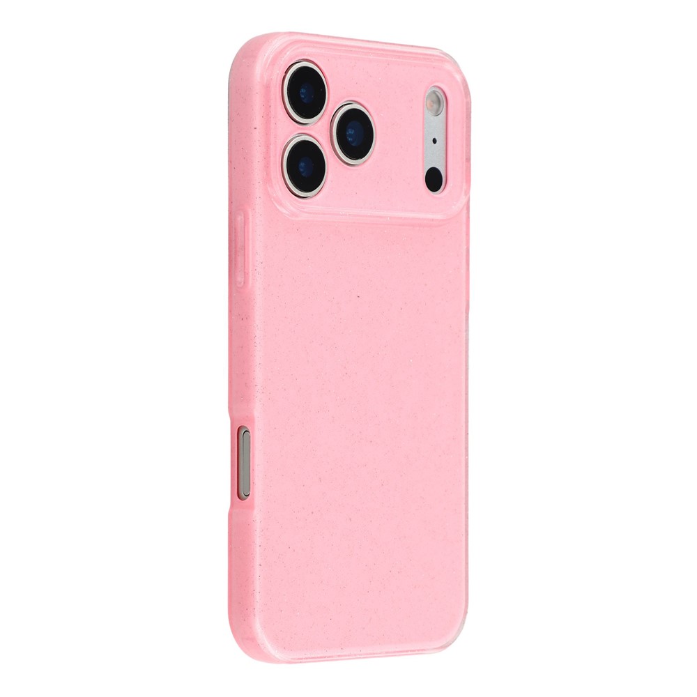 For iPhone 17 Pro Max Case Glitter Shockproof TPU Phone Back Cover - Pink