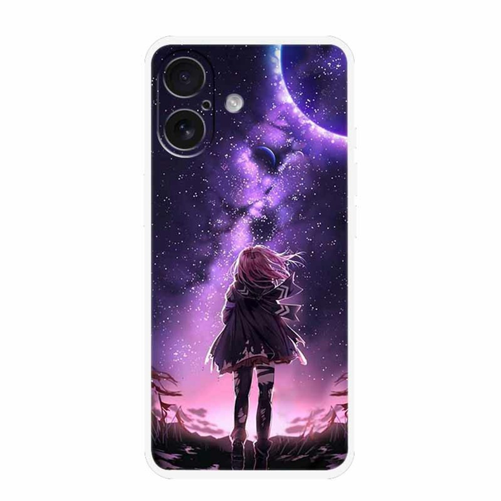 For iPhone 17 Case TPU Pattern Printed Shockproof Phone Cover - Stars and Girl