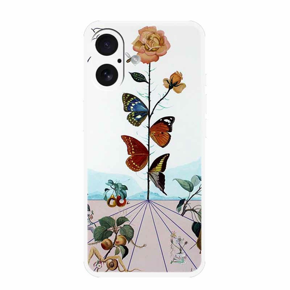 For iPhone 17 Case TPU Pattern Printed Shockproof Phone Cover - Butterfly Flower