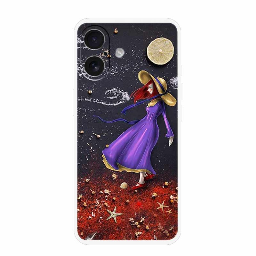 For iPhone 17 Case TPU Pattern Printed Shockproof Phone Cover - Girl