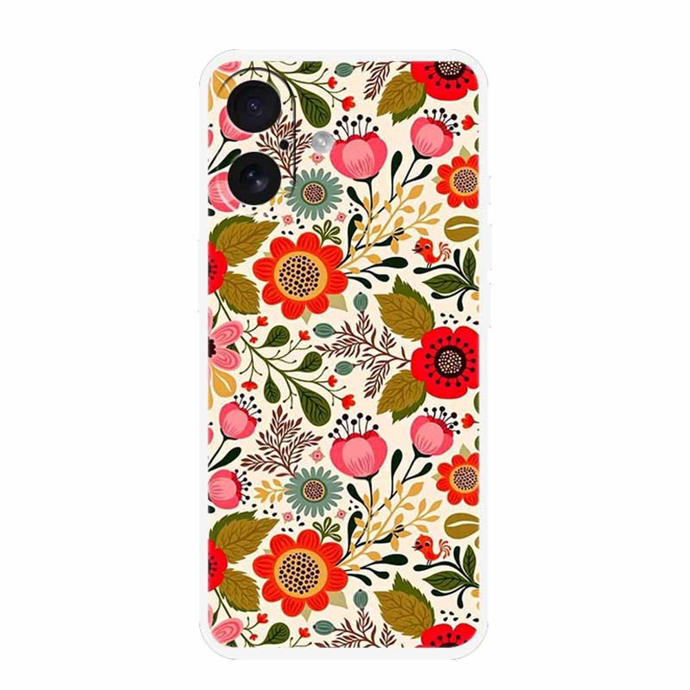 For iPhone 17 Case TPU Pattern Printed Shockproof Phone Cover - Colorful Flowers