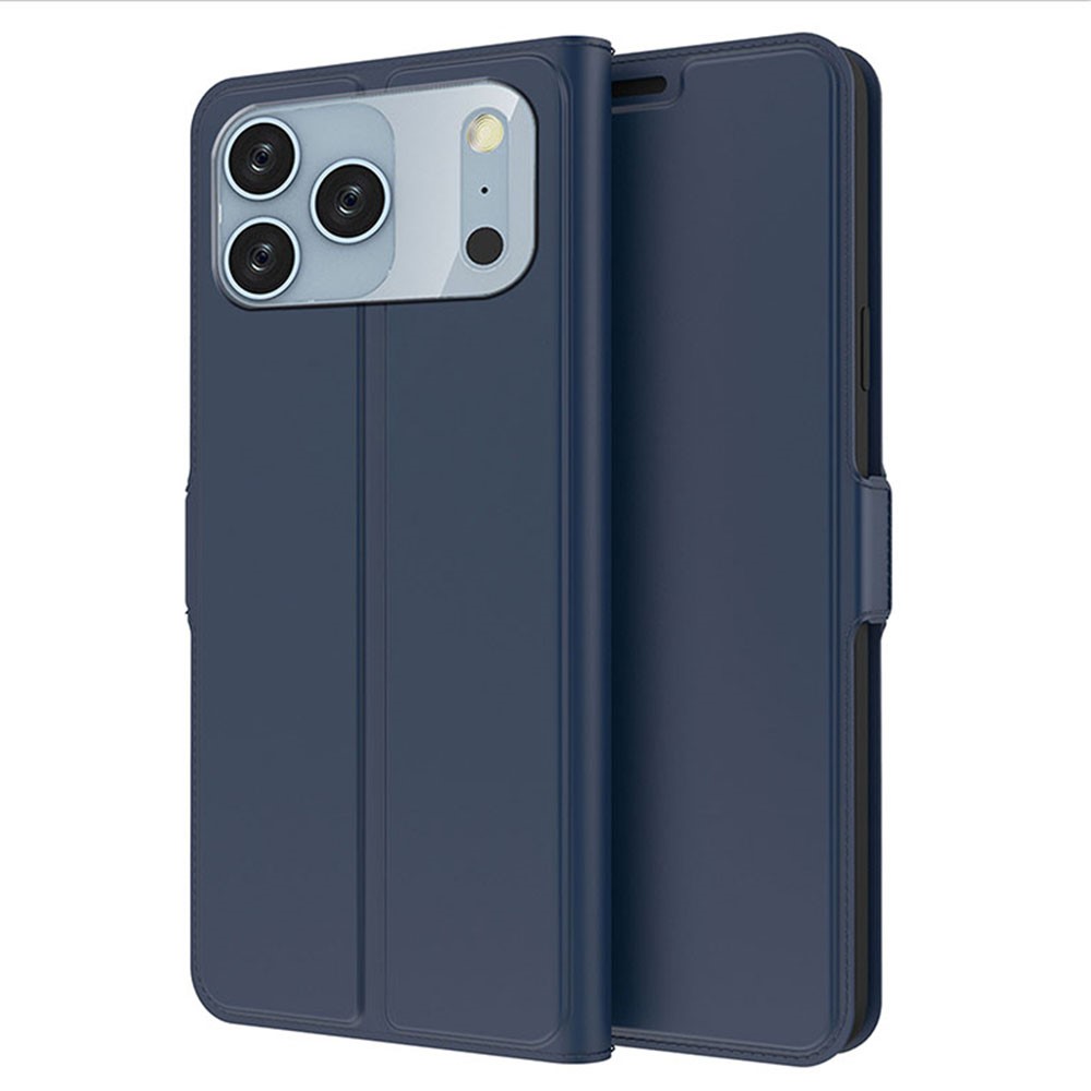 For iPhone 17 Pro Case Shockproof TPU Inner Shell Leather Phone Cover Card Slot - Blue