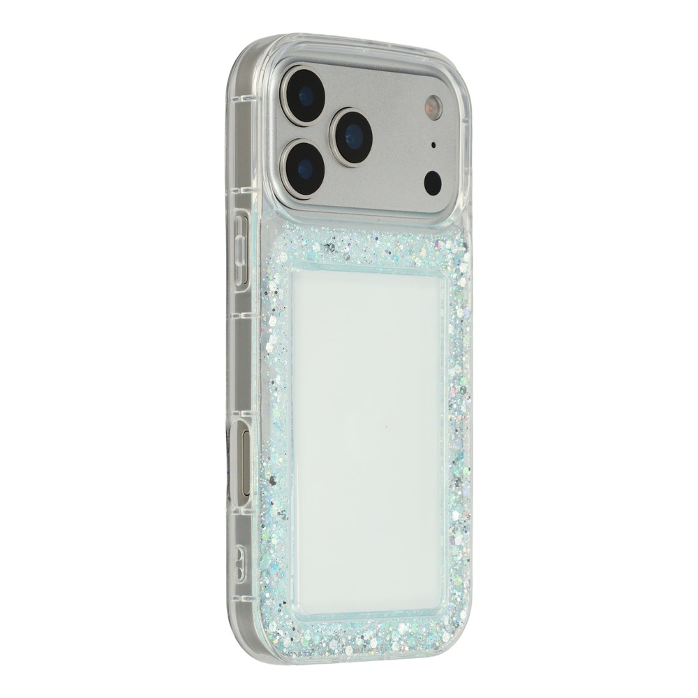 For iPhone 17 Pro Case Glitter Epoxy Soft TPU Clear Back Cover - Green