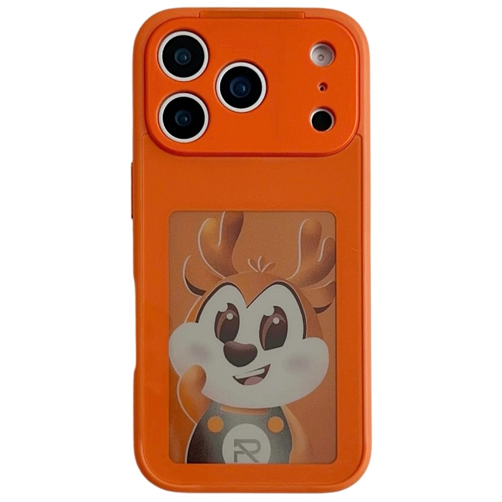 For iPhone 17 Pro Smart E-Ink Phone Case 4 Color HD 4 inch Display NFC DIY Customized Screen - Orange
