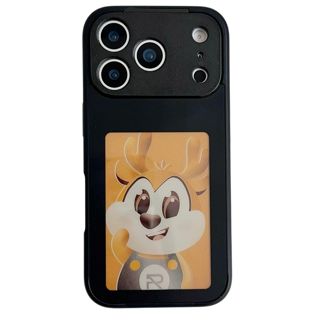 For iPhone 17 Pro Max Smart E-Ink Phone Case 4 Color HD 4 inch Display NFC DIY Customized Screen - Black