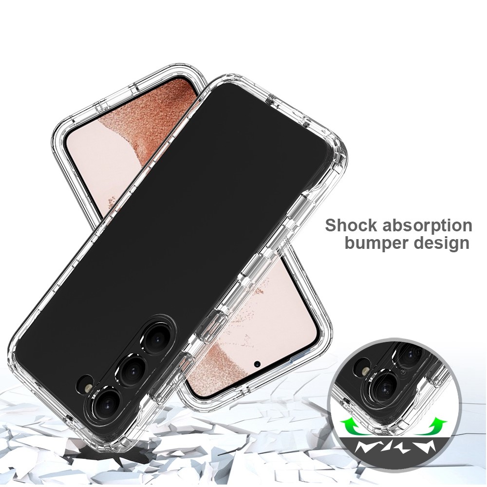 For Samsung Galaxy S23 Plus 3-in-1 Hybrid PC + TPU Phone Protective Cover Gradient Anti-drop Case with PET Screen Protector - Transparent-3