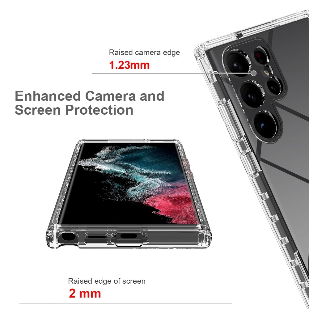 For Samsung Galaxy S23 Ultra 3-in-1 Gradient PC + TPU Phone Protective Cover Anti-drop Anti-scratch Case with PET Screen Protector - Transparent-3