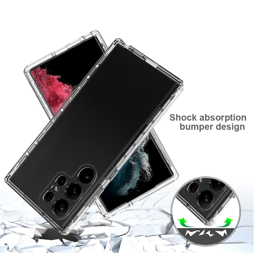 For Samsung Galaxy S23 Ultra 3-in-1 Gradient PC + TPU Phone Protective Cover Anti-drop Anti-scratch Case with PET Screen Protector - Transparent-5