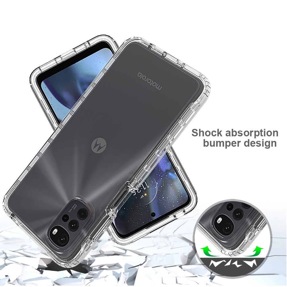 For Motorola Moto G22 Stylish Gradient TPU + PC Phone Protective Case Clear Anti-drop Anti-scratch Cover - Transparent-3