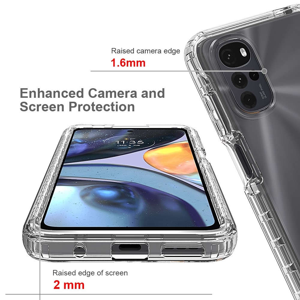 For Motorola Moto G22 Stylish Gradient TPU + PC Phone Protective Case Clear Anti-drop Anti-scratch Cover - Transparent-4