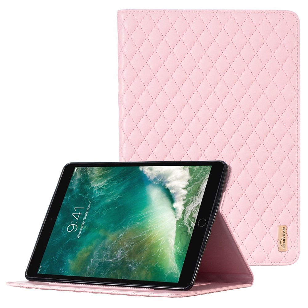 BINFEN COLOR For iPad 10.2 (2021) (2019) / (2020)  / iPad Pro 10.5-inch (2017) / iPad Air 10.5 inch (2019) Imprinted Tablet Case PU Leather Card Holder Folio Stand Cover - Pink