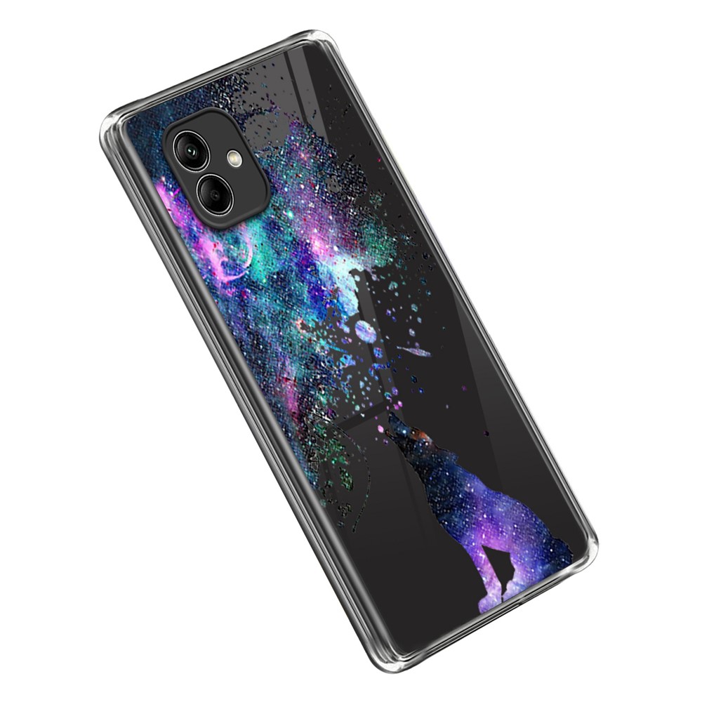 For Samsung Galaxy A04 4G (164.4 x 76.3 x 9.1 mm) Pattern Printing Phone Case IMD Soft TPU Shockproof Anti-Scratch Clear Cover - Starry Sky-1
