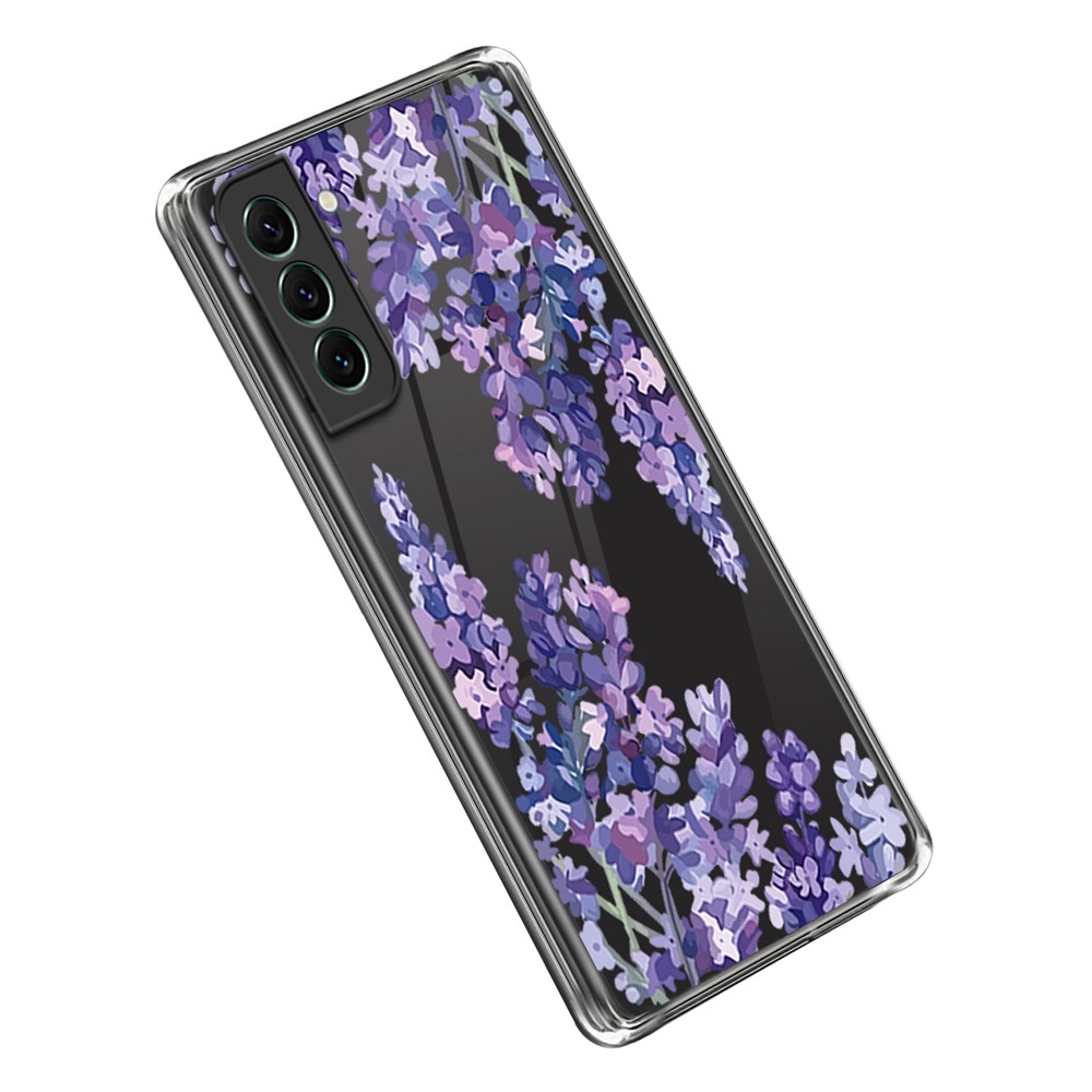 For Samsung Galaxy S23 Plus IMD Pattern Printing Transparent Cover Soft TPU Shockproof Protective Phone Case - Purple Tree-1