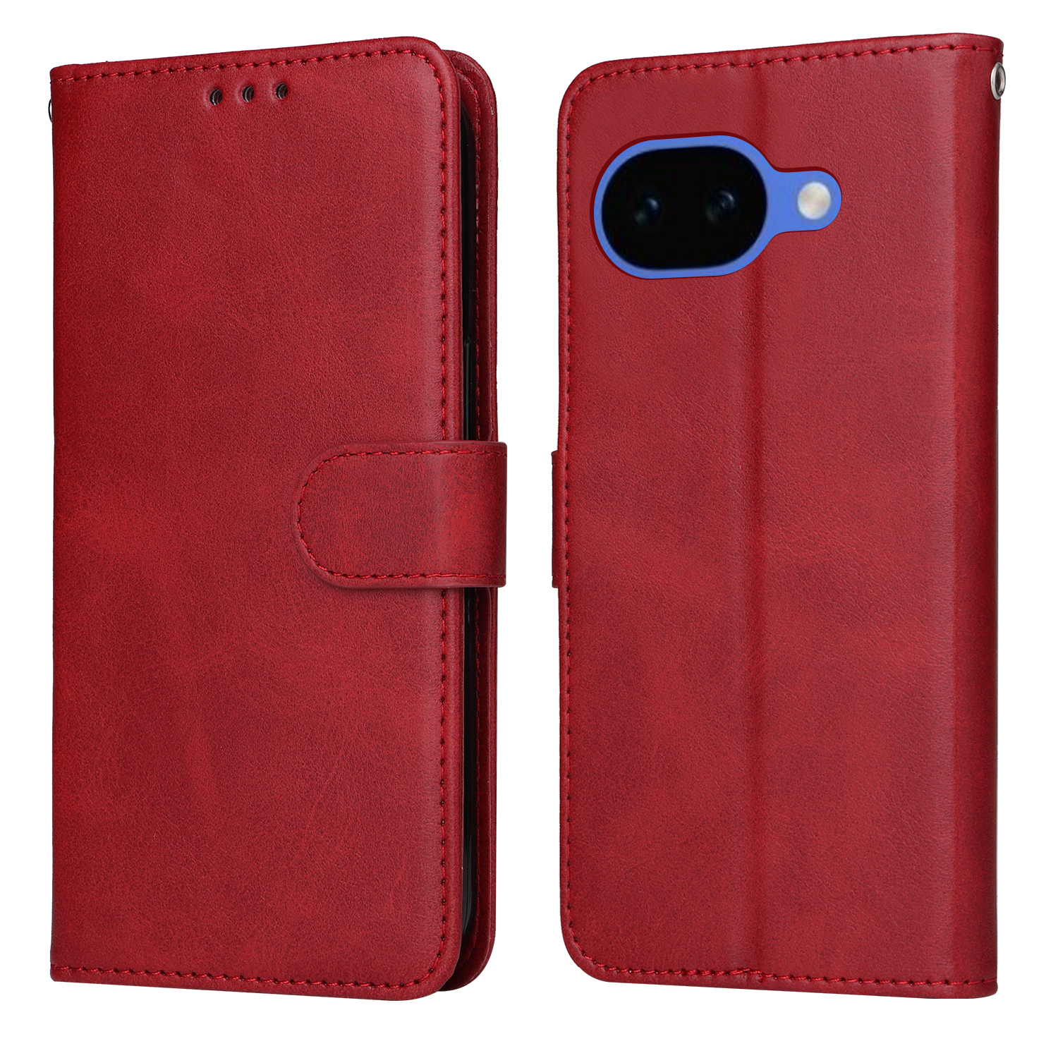 For Google Pixel 10a Case Wallet PU Leather Folio Flip Phone Cover - Red