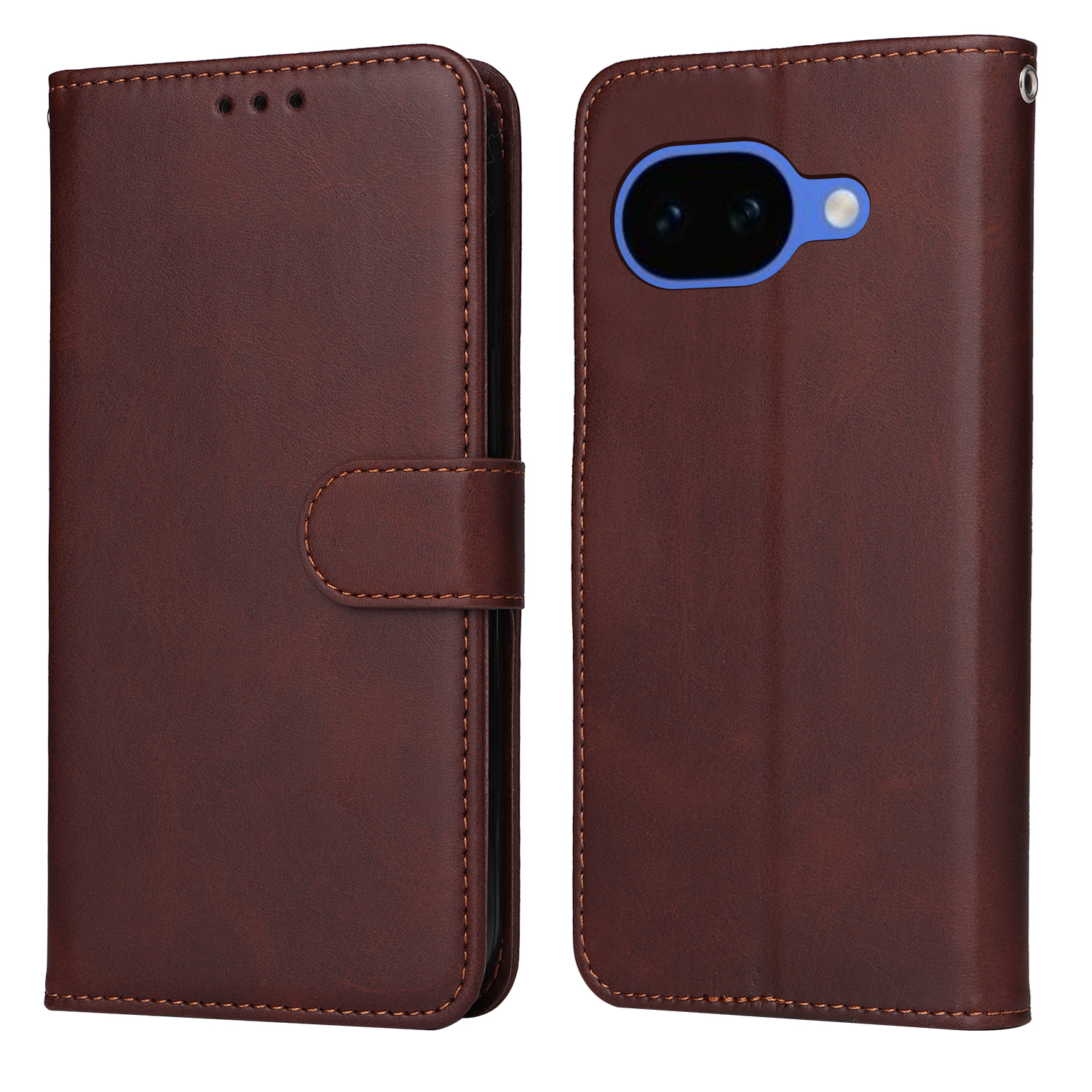 For Google Pixel 10a Case Wallet PU Leather Folio Flip Phone Cover - Brown
