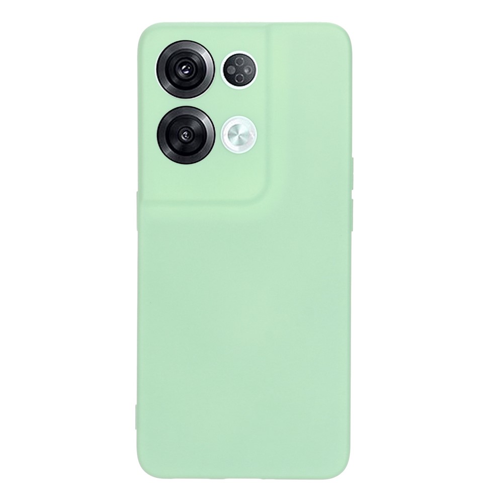 For Oppo Reno8 Pro+ 5G (Global Version) Liquid Silicone Microfiber Lining Protective Case Camera Protection Shockproof Anti-Drop Phone Cover with Strap - Green-2