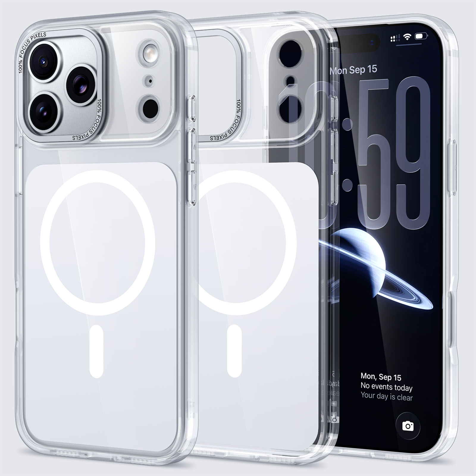 For iPhone 17 Pro Case Skin-touch Acrylic + TPU Cover Compatible with MagSafe - White