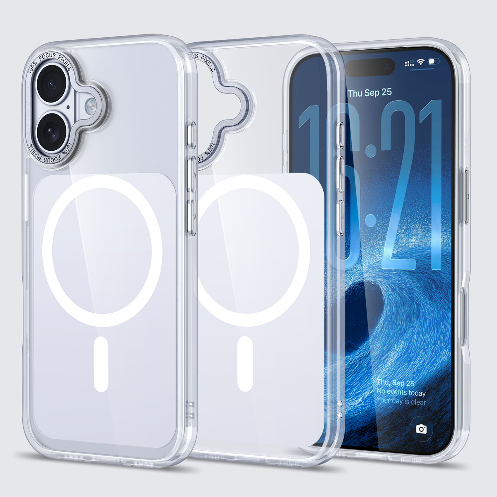 For iPhone 17 Case Skin-touch Acrylic + TPU Cover Compatible with MagSafe - White