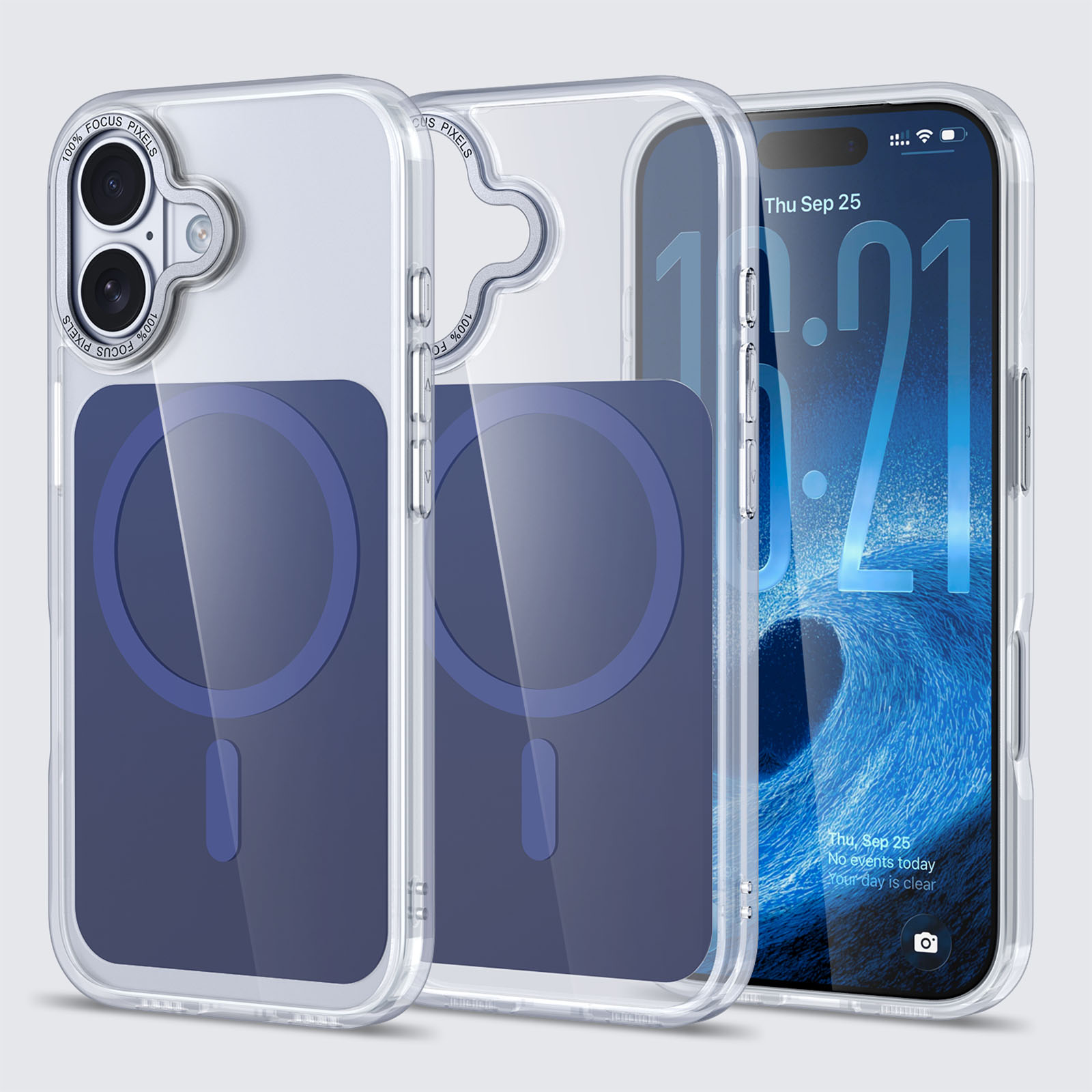 For iPhone 17 Case Skin-touch Acrylic + TPU Cover Compatible with MagSafe - Blue