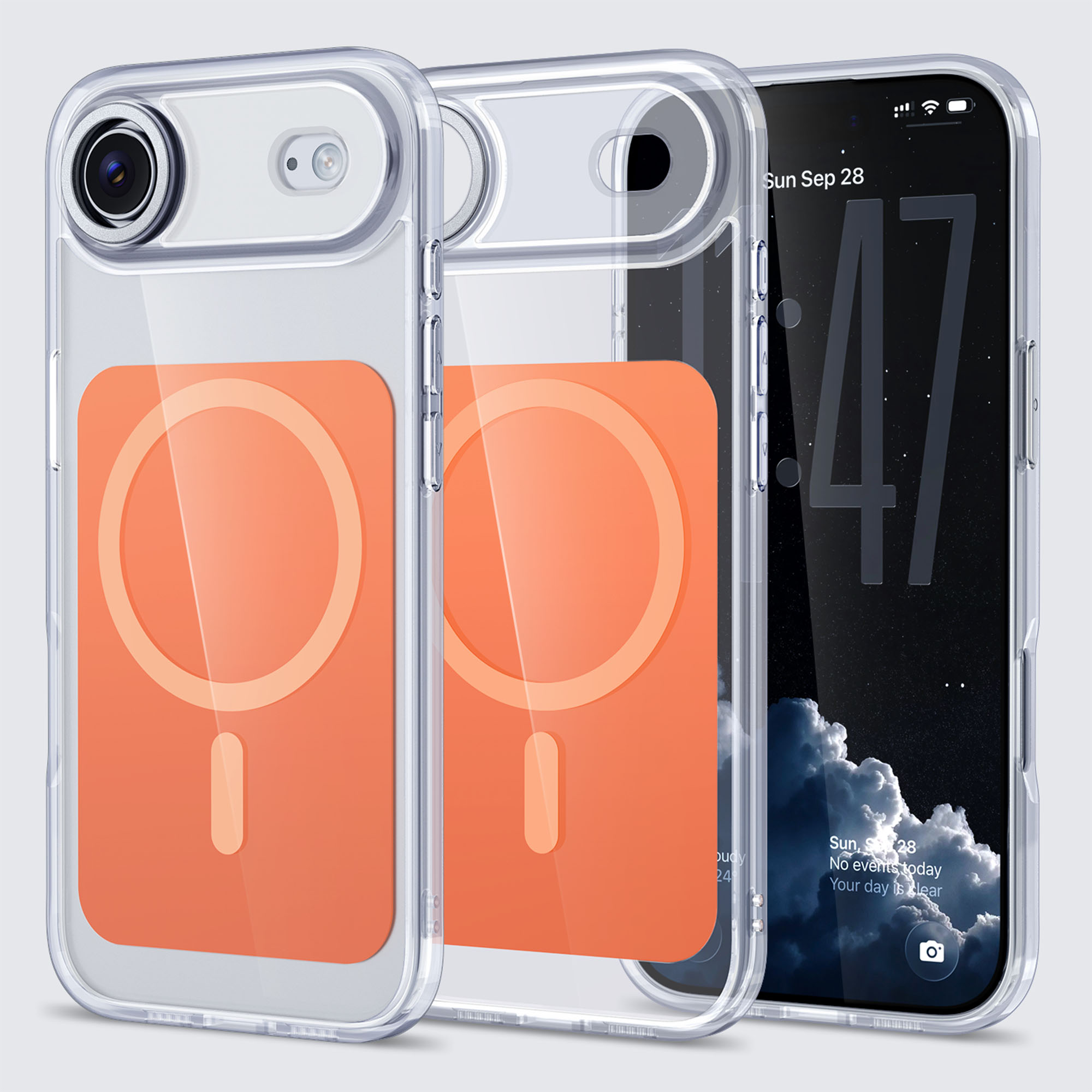 For iPhone Air Case Skin-touch Acrylic + TPU Cover Compatible with MagSafe - Orange