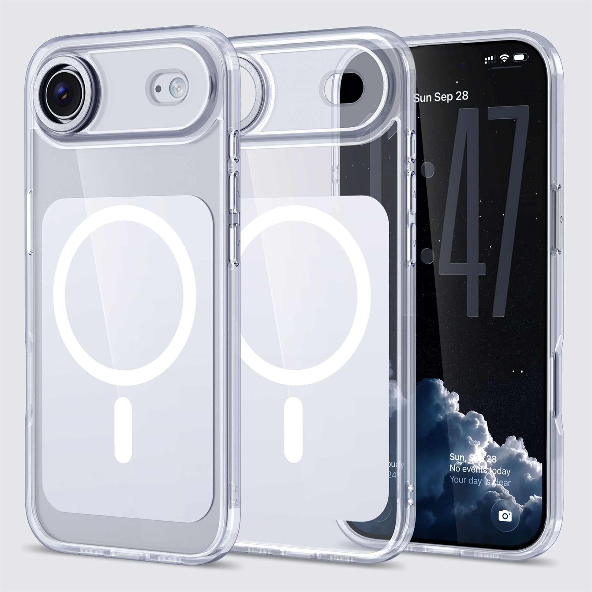 For iPhone Air Case Skin-touch Acrylic + TPU Cover Compatible with MagSafe - White