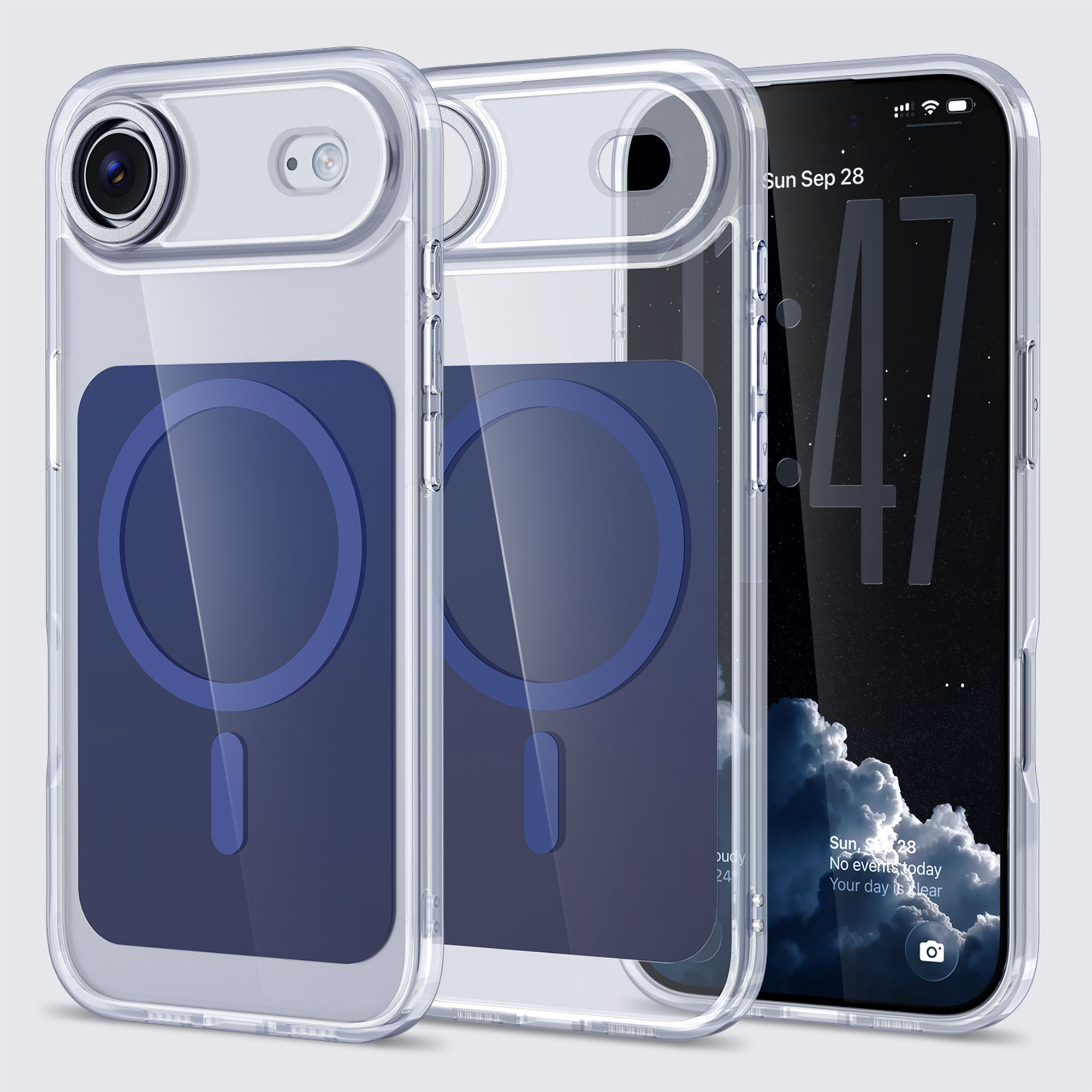 For iPhone Air Case Skin-touch Acrylic + TPU Cover Compatible with MagSafe - Blue