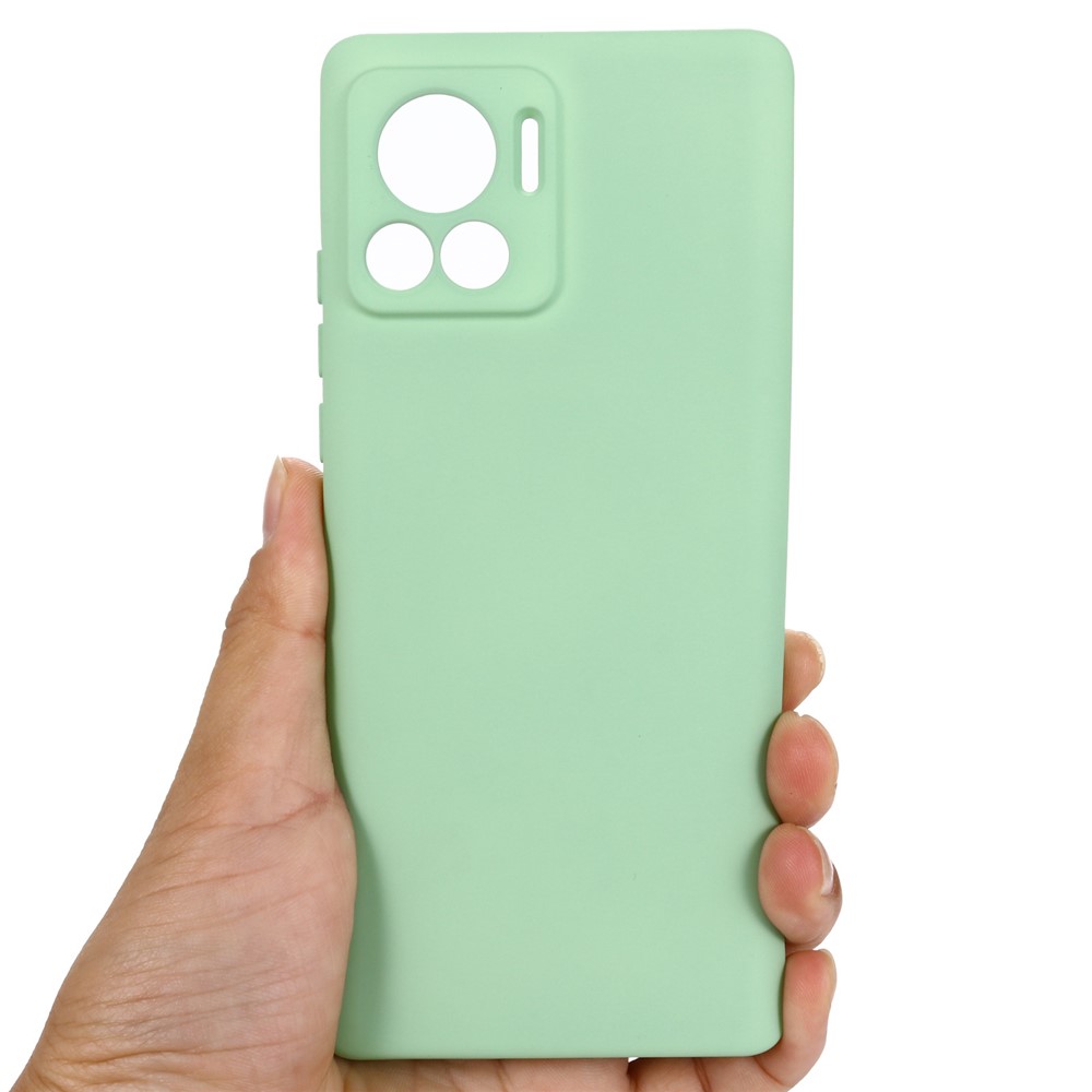 For Motorola Moto X30 Pro 5G / Edge 30 Ultra 5G Liquid Silicone Soft Touch Case Microfiber Lining Camera Protection Phone Cover with Strap - Green-3
