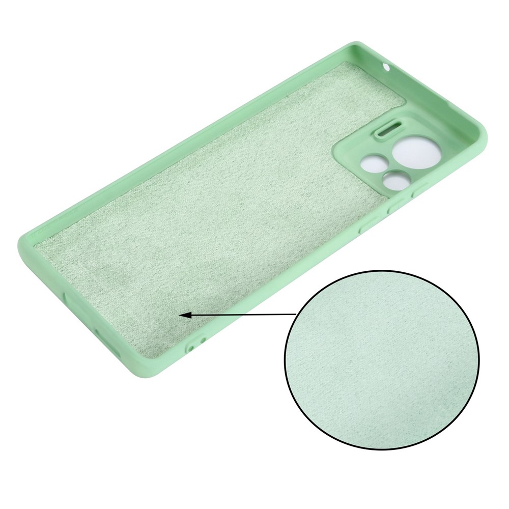 For Motorola Moto X30 Pro 5G / Edge 30 Ultra 5G Liquid Silicone Soft Touch Case Microfiber Lining Camera Protection Phone Cover with Strap - Green-5