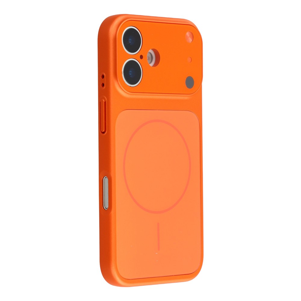 For iPhone 16 Case Compatible with MagSafe AG Matte Glass Shockproof Phone Cover - Orange