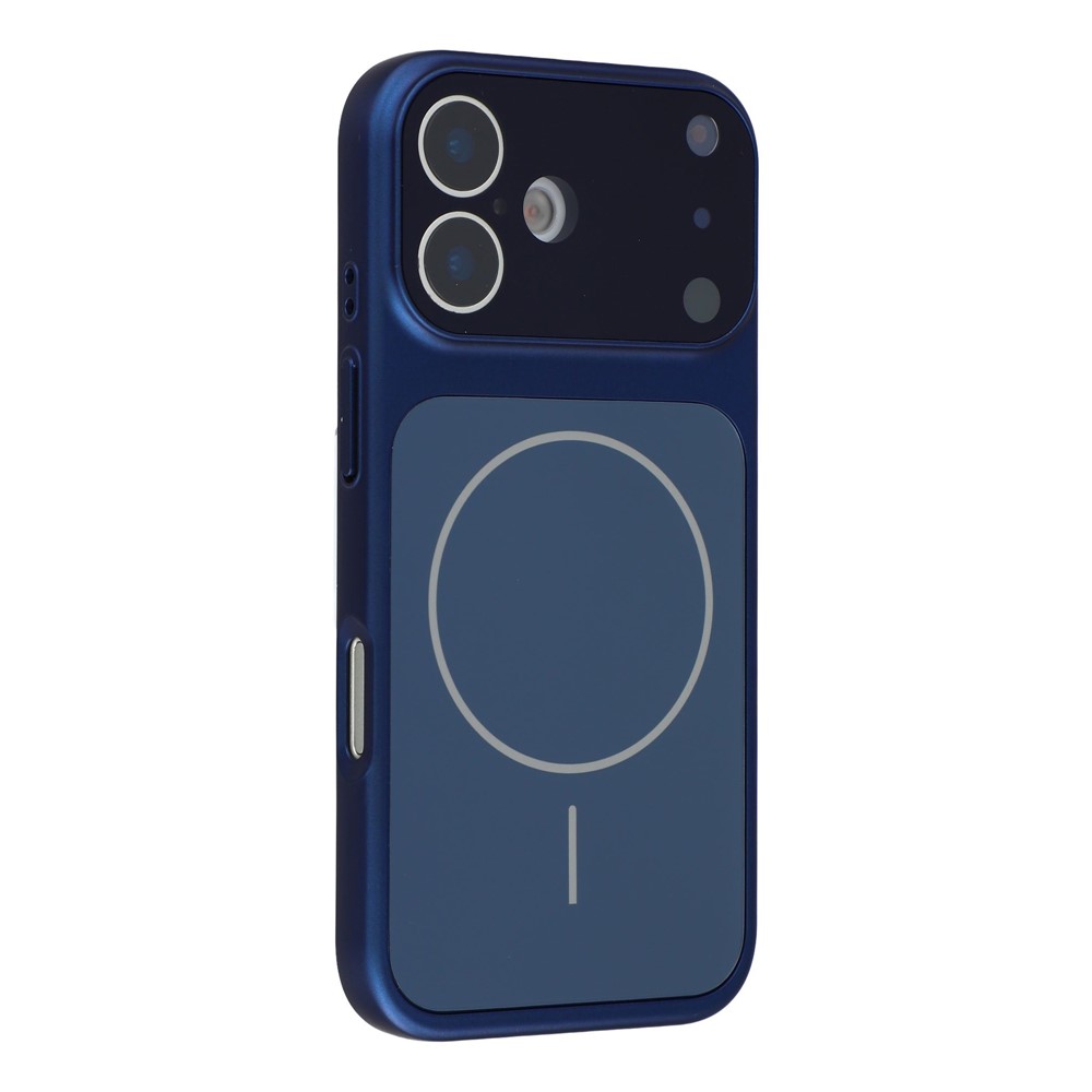 For iPhone 16 Case Compatible with MagSafe AG Matte Glass Shockproof Phone Cover - Titanium Blue
