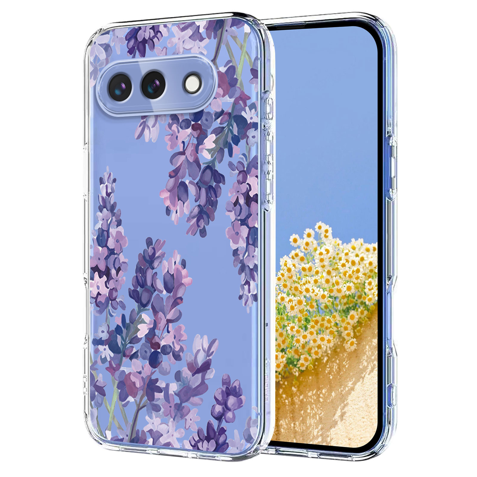 For Google Pixel 10a Case Butterfly Floral Pattern Printing TPU Phone Back Cover - Wisteria