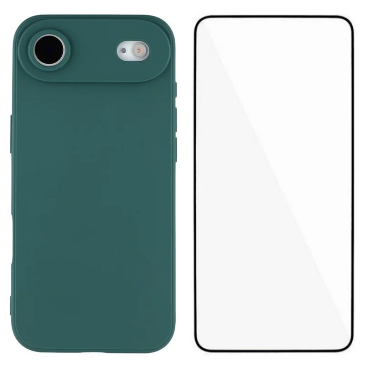 For iPhone Air Case WANLONFENG ZB Series Precise Cutouts Straight Edge TPU Phone Cover with Tempered Glass Film - Army Green