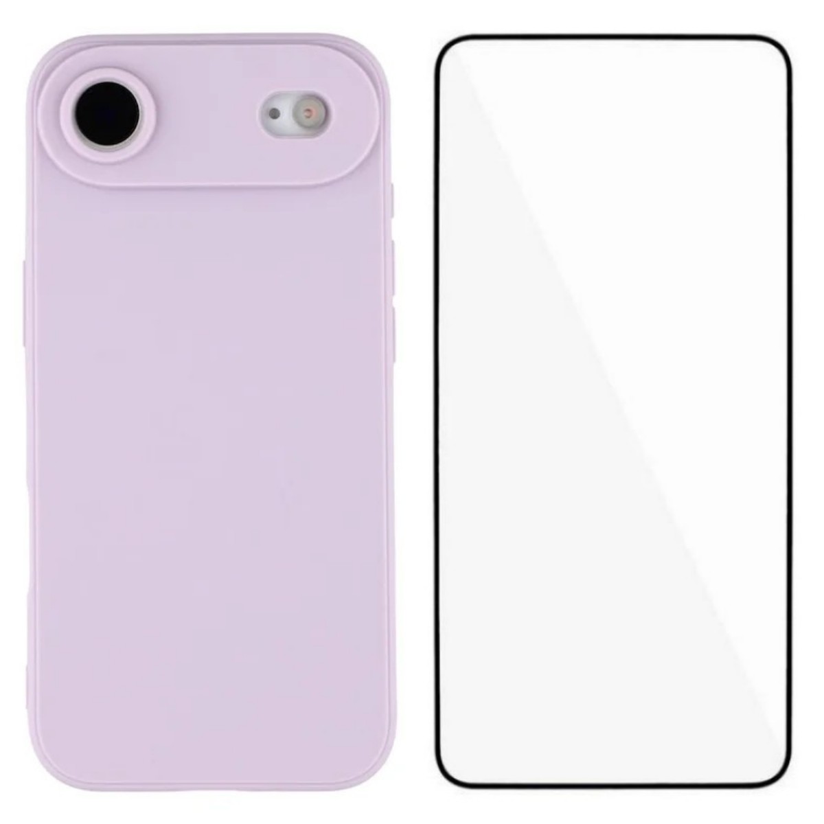 For iPhone Air Case WANLONFENG ZB Series Precise Cutouts Straight Edge TPU Phone Cover with Tempered Glass Film - Purple
