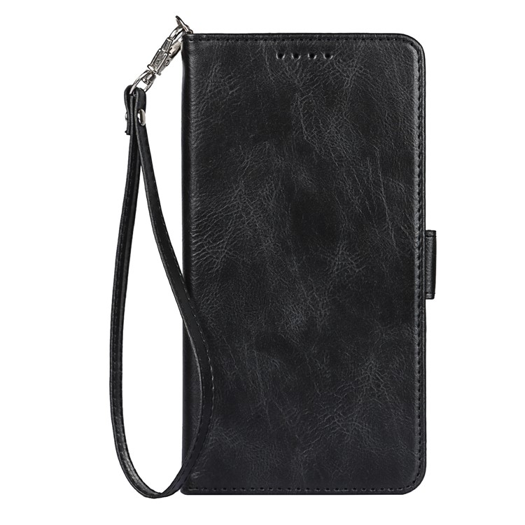 For iPhone 14 Pro Max Anti-scratch Phone Case Retro Wallet Stand Magnetic Clasp Drop Proof Flip Leather Phone Cover with Strap - Black-7