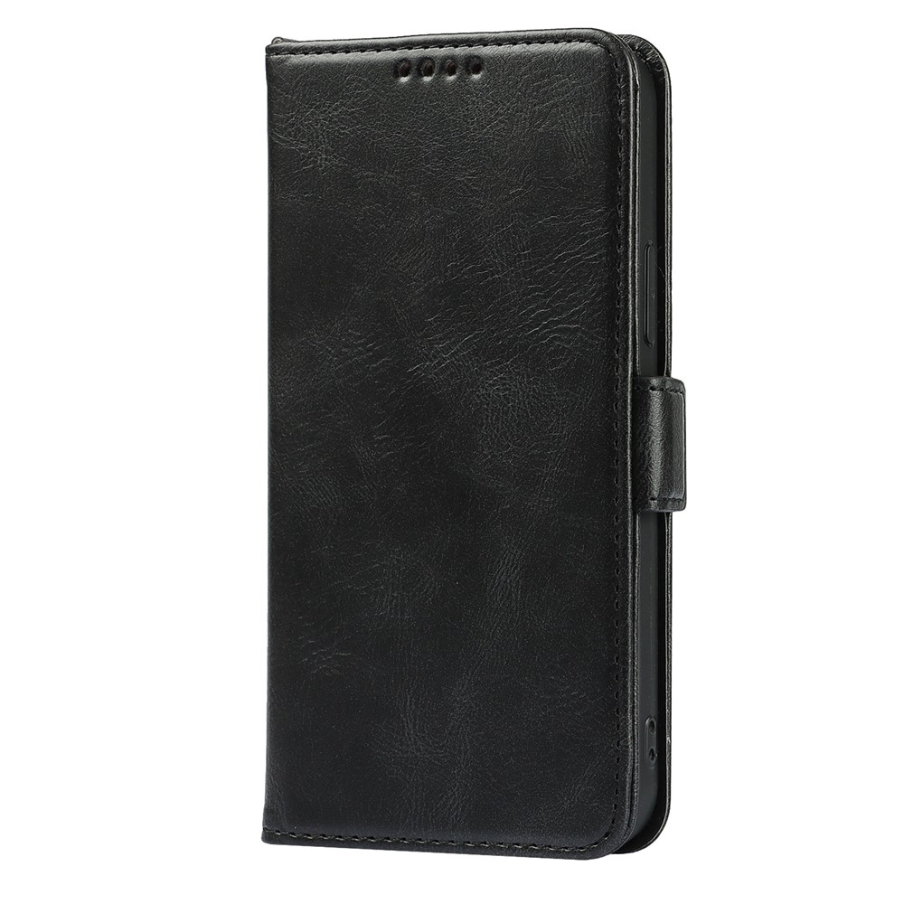 For iPhone 14 Pro Max Anti-scratch Phone Case Retro Wallet Stand Magnetic Clasp Drop Proof Flip Leather Phone Cover with Strap - Black-8