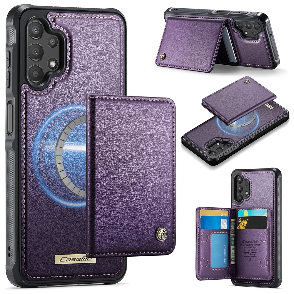 CASEME ME80 Series For Samsung Galaxy A13 4G / A04s 4G (164.7mm) Magnetic Case Leather PC TPU Phone Cover with Detachable Wallet - Purple