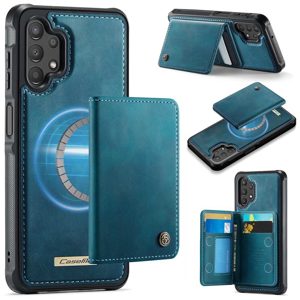 CASEME ME80 Series For Samsung Galaxy A13 4G / A04s 4G (164.7mm) Magnetic Case Leather PC TPU Phone Cover with Detachable Wallet - Blue