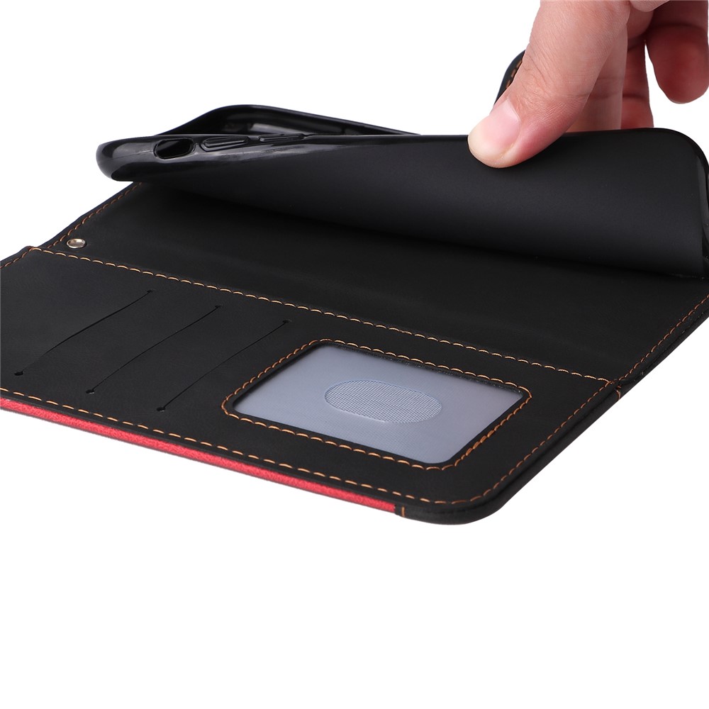 For Motorola Moto X30 Pro 5G / Edge 30 Ultra 5G Three-color Splicing Flip Wallet Case PU Leather Stand Magnetic Anti-Fingerprint Phone Cover with Wrist Strap - Black-13