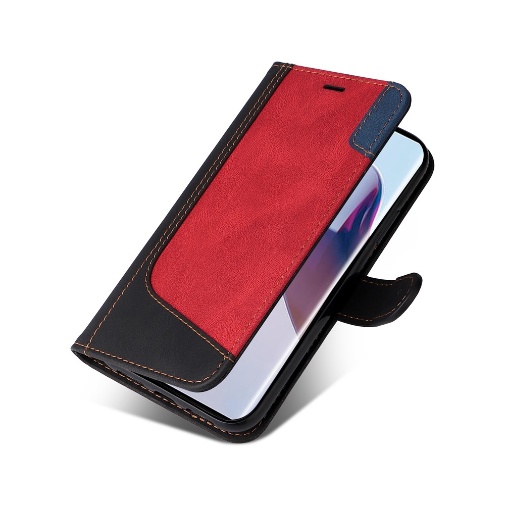For Motorola Moto X30 Pro 5G / Edge 30 Ultra 5G Three-color Splicing Flip Wallet Case PU Leather Stand Magnetic Anti-Fingerprint Phone Cover with Wrist Strap - Black-6