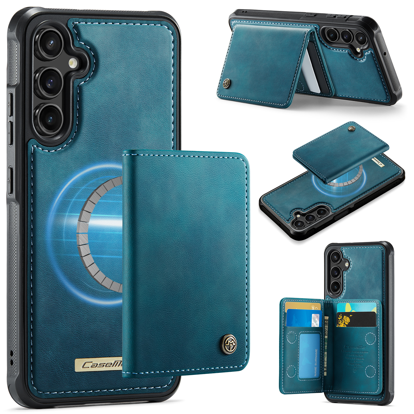 CASEME For Samsung Galaxy A54 5G Magnetic Case  ME80 Series Leather PC TPU Phone Cover with Detachable Wallet - Green