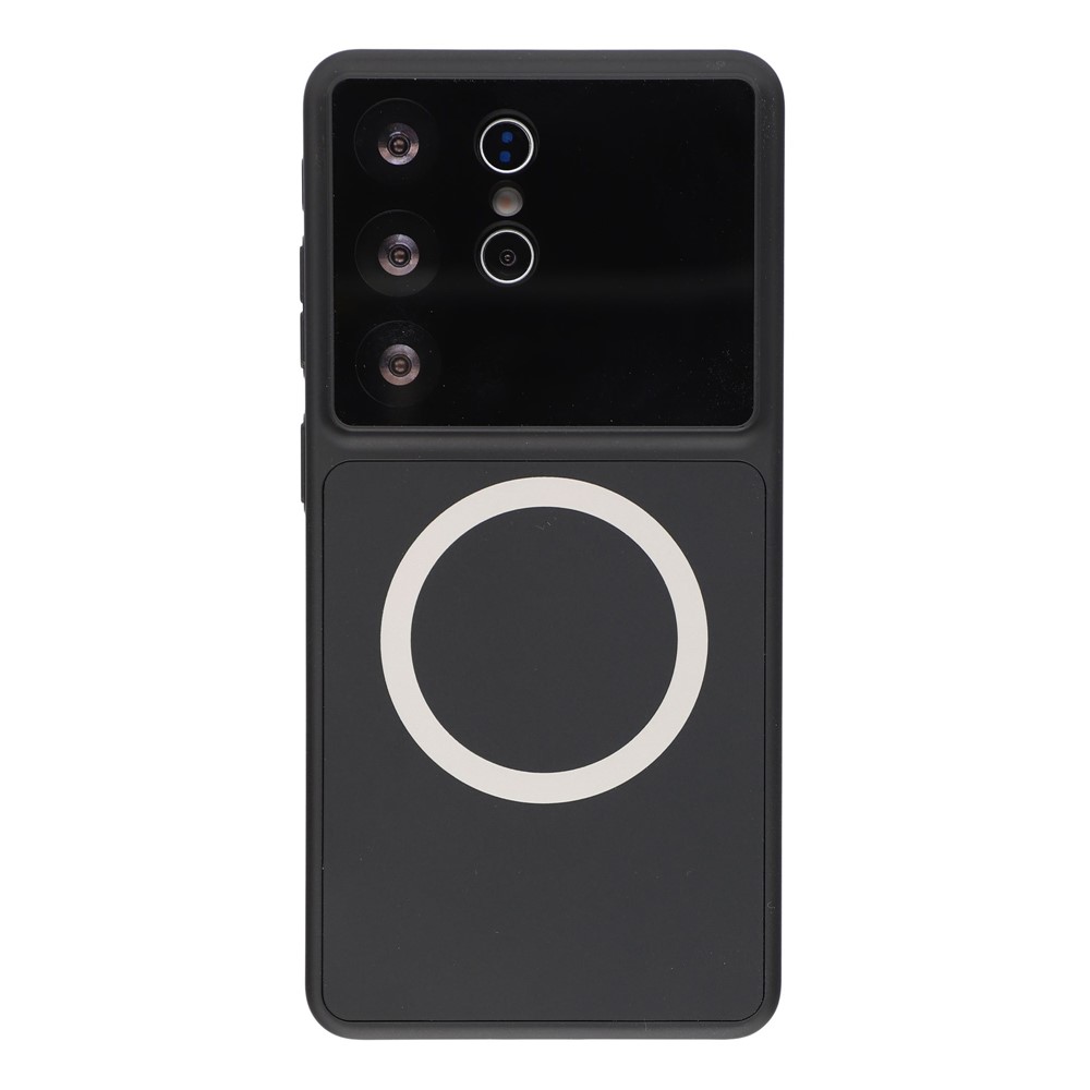 For Samsung Galaxy S23 Ultra Magnetic Case AG Matte Glass Shockproof Phone Cover - Titanium Black