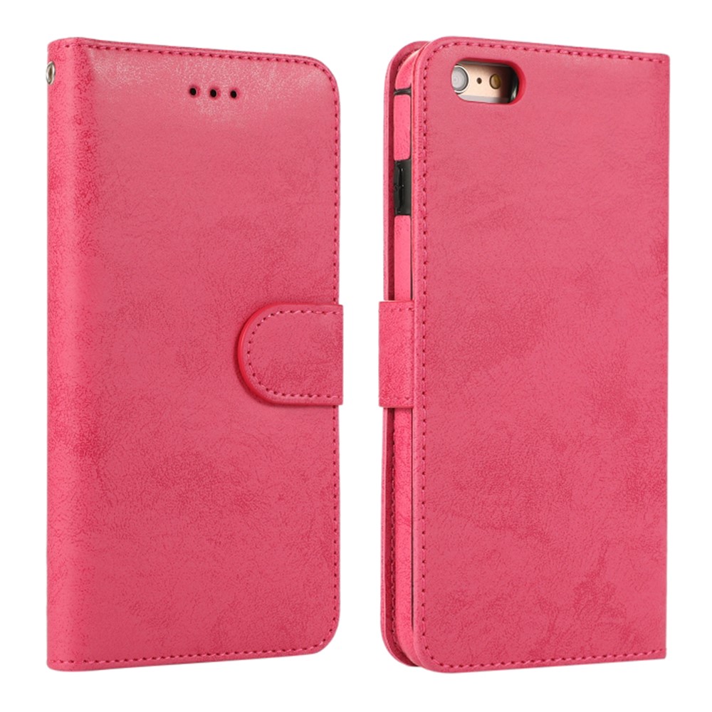 For iPhone 6  /  6s Wallet Case Retro Matte Magnetic Detachable PU Leather TPU Phone Cover - Rose