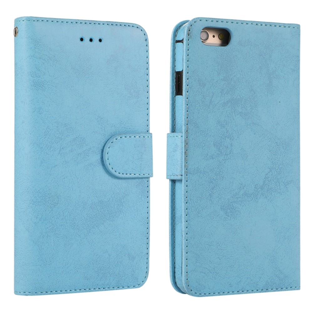 For iPhone 6 / 6s Wallet Case Retro Matte Magnetic Detachable PU Leather TPU Phone Cover - Sky Blue