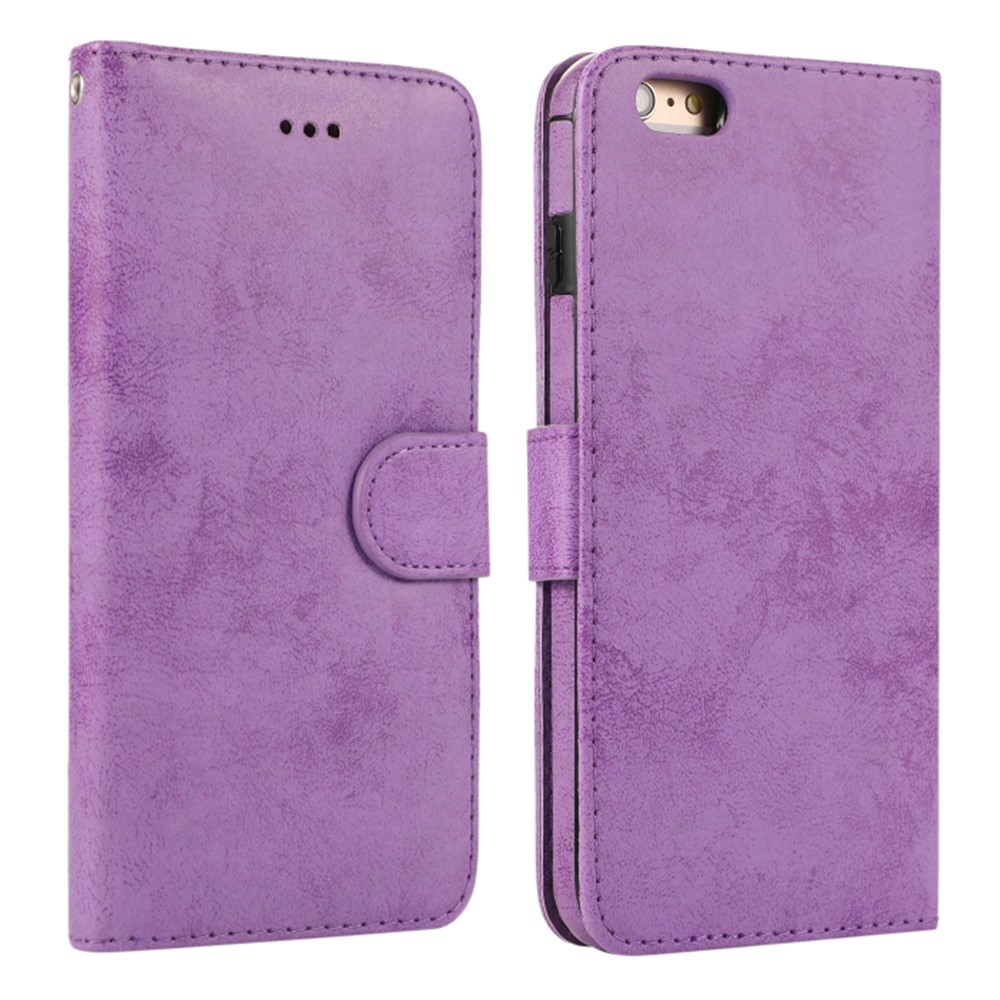 For iPhone 6  /  6s Wallet Case Retro Matte Magnetic Detachable PU Leather TPU Phone Cover - Purple
