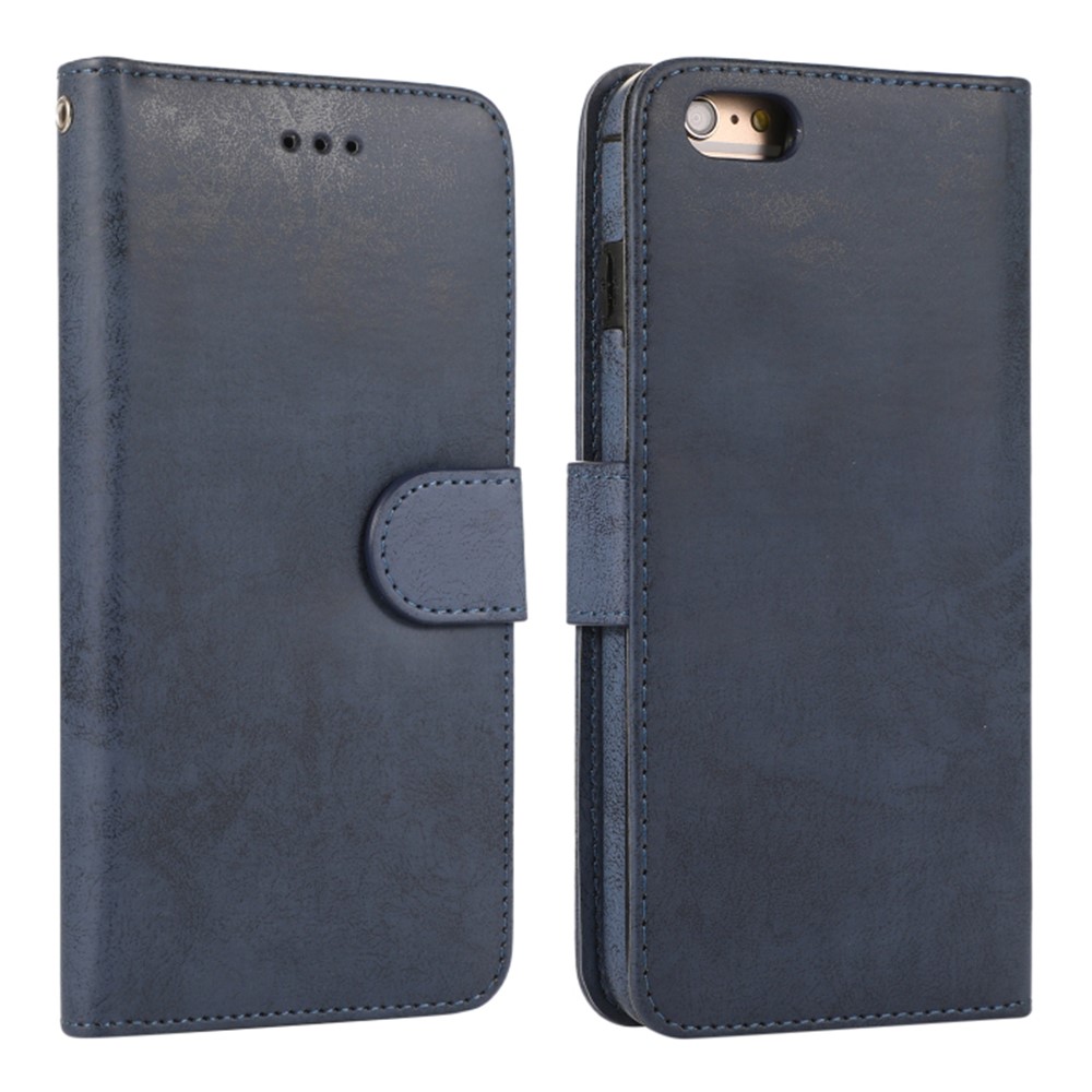 For iPhone 6  /  6s Wallet Case Retro Matte Magnetic Detachable PU Leather TPU Phone Cover - Dark Blue