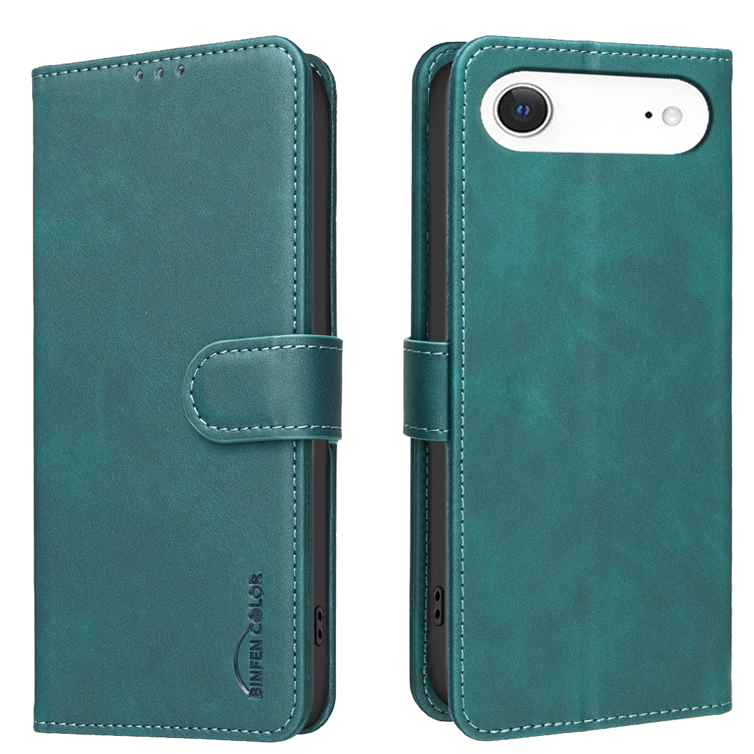 BINFEN COLOR For iPhone Air  BF37 Case RFID Blocking Wallet Stand Leather Phone Cover - Green