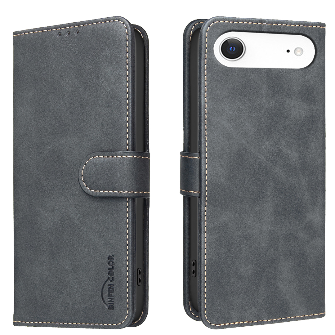 BINFEN COLOR For iPhone Air BF37 Case RFID Blocking Wallet Stand Leather Phone Cover - Black