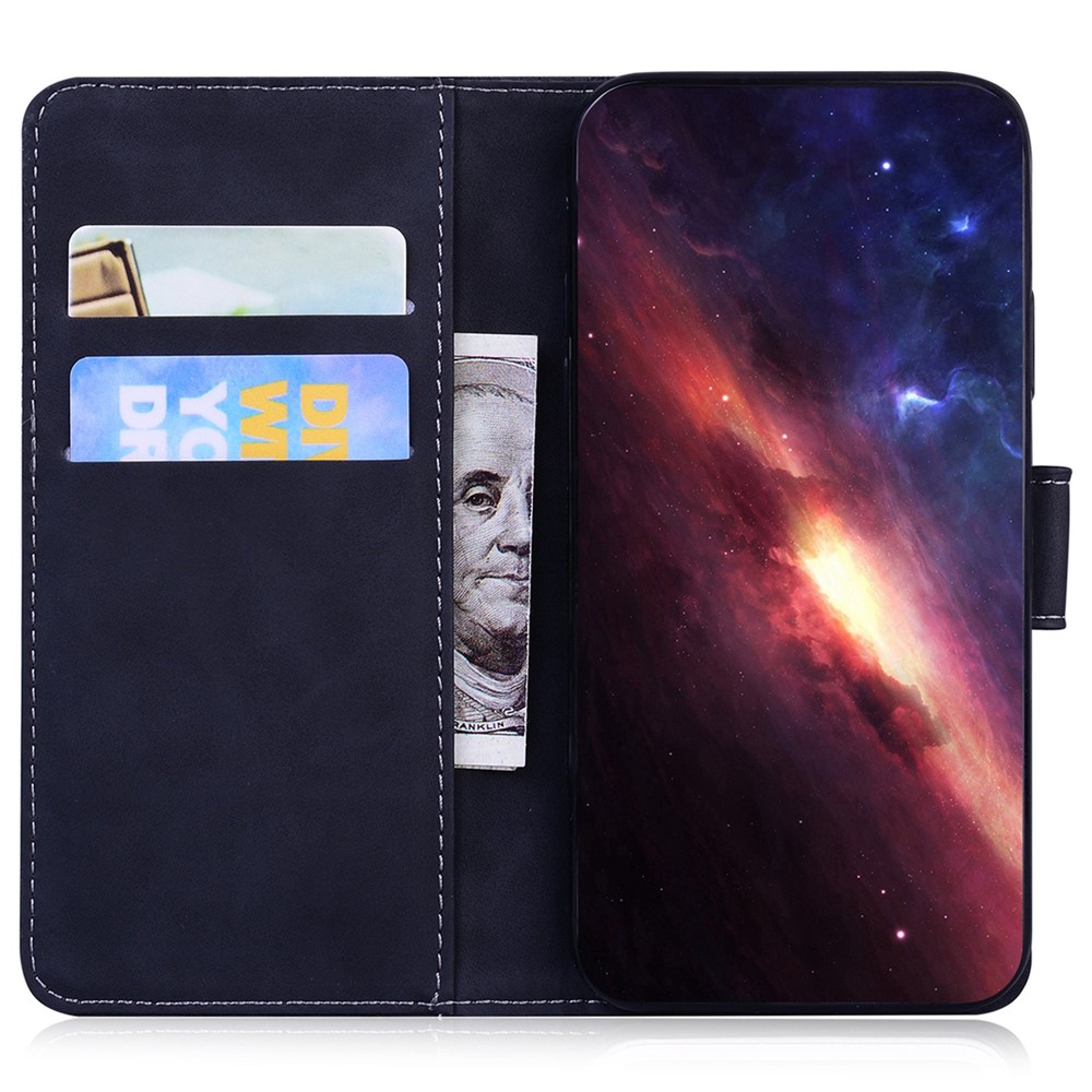 PU Leather Cell Phone Cover For Realme C33 4G, Butterfly Pattern Printing Skin-touch Stand Magnetic Clasp Flip Wallet Case - Black-2