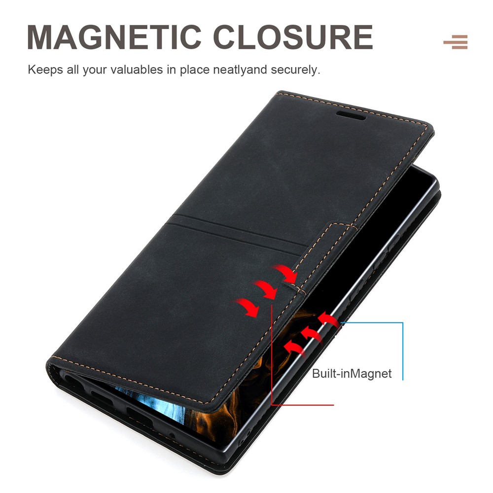 For Google Pixel 7 Pro 5G Stand Wallet Phone Case PU Leather + TPU Magnetic Auto-absorbed Shockproof Cover - Black-5