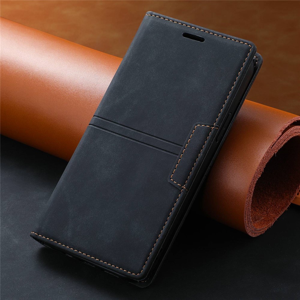 For Google Pixel 7 Pro 5G Stand Wallet Phone Case PU Leather + TPU Magnetic Auto-absorbed Shockproof Cover - Black-7